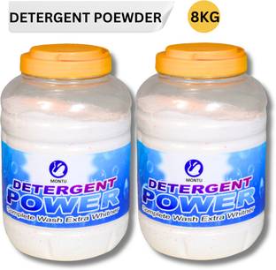 MONTU 8KG Detergent Powder Fabric Safe Top Load Surf Deep Clean Detergent Powder (Lime & Lemon Fragrance)