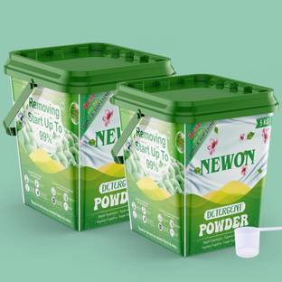 NEWON Neem Super Power Detergent Powder 5+5 Kg | Free Scoop | Dissolves Easily Detergent Powder (Active Fresh)