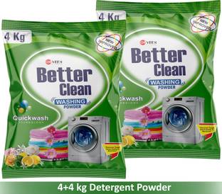 Orveen Matic Detergent Powder 4+4 Kg | Top & Front Load | Remove Tough Dried Stain* Detergent Powder (Active Fresh)