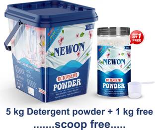 NEWON Extra Power Detergent Powder 6 Kg | For Top &Front Load Machine | Free Scoop Detergent Powder (Active Fresh)