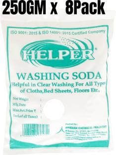 HELPER Washing soda powder , 250gm -pack of 8pc Detergent Powder