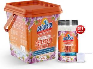 GLOWSIO Premium Wash Detergent Powder | Free Scoop | Dissolves Easily, Soft on Fabric Detergent Powder (Active Fresh)