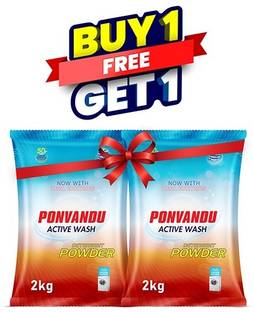 Ponvandu Active wash Detergent Powder- Buy 2Kg get 2Kg Free/ Detergent Powder