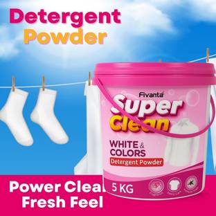 QANDQLIFESTYLE Detergent Powder 5 KG Quick Dissolve Fresh Laundry Powder Detergent Powder (Fresh)