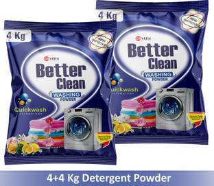 Orveen Better Clean Detergent Powder 4+4 Kg | Dissolves Easily | New Advanced Laundry Detergent Powder (Active Fresh)