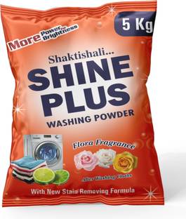 SHAKTISHALI Shine Plus Detergent Powder, Washing Powder With Bleach To Remove Tough Stains Detergent Powder (Active Fresh)