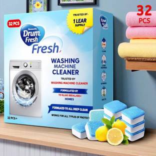 DrumFresh 32Pcs High Quality Washing Machine No Scrub Needed Detergent Powder (Lemon)