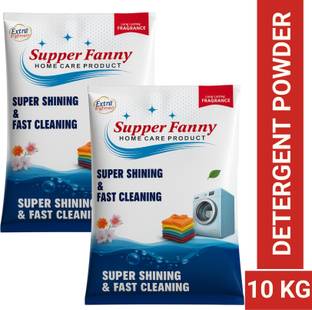 SUPPER FANNY Super Shining Detergent Powder 5+5 Kg | Tough on Stains Detergent Powder (Long Lasting Active Fresh)