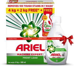 Ariel Matic Front Load 6kg+500ml Liquid Detergent Powder
