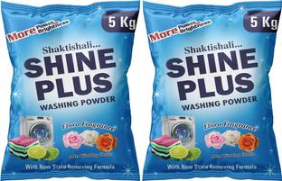Shaktishali SHINE PLUS Detergent Powder 10 Kg | Active Wash | Remove Dry Stain | Colour-Safe Detergent Powder (Active Fresh)