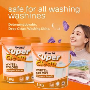 QANDQLIFESTYLE Detergent Powder 10 KG Safe & Soft Wash for Clothes Detergent Powder (Fresh)