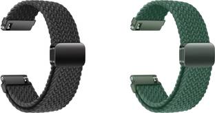 ACM WSM26N22BKGR3123 Pack of 2 Watch Strap Woven Braided Magnetic 22mm for Crossbeats Orbit Infiniti 2...