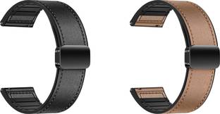 ACM WSM28P22BKGL1712 Pack of 2 Watch Strap Leather Magnetic Silicone 22mm for Crossbeats Orbit 2021 Sm...