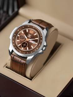 FOGG 1219-Brown Day and Date Display Analog Watch  - For Men