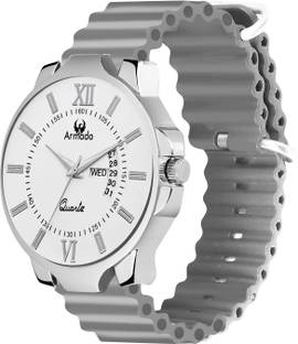 1540-white Silicon strap Day And Date analog watch for boys Analog Watch  - For Men