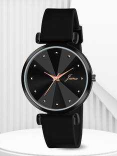 JAINX Black Silicone Band Analog Watch  - For Women