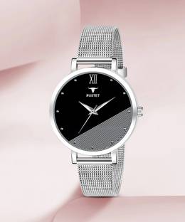 RUSTET LD-L41-BLK-CH LD-L41-BLK-CH Silver Mesh Strap Girls Analog Watch  - For Women