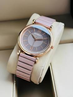 NIJAMRUT DRW38- PEACH WOMEN WATCH Trending Edition Premium Ladies Metal Strap Wrist Watches With Adjustable Lock Analog Watch  - For Women