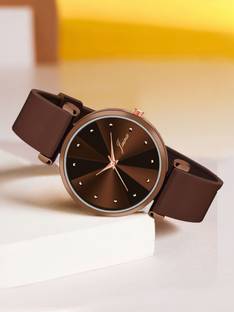 JAINX Brown Silicone Band Analog Watch  - For Women