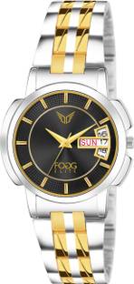 FOGG 4520-Black Day and Date Display Analog Watch  - For Women