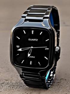 RS TRADER CO LUXURY FASHION PREMIUME BLACK DIAL STAINLESS STEEL BLACK CHAIN Analog Full Black Watch Analog Watch  - For Men & Women