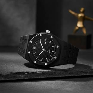 WiseWalker WiseWalker® Men's Black Date Display Octagon Dial & Polycarbonate Plastic Strap Analog Watc...