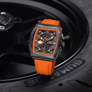 NAVIFORCE NF8052 Orange Luminous Hollow Dial with three chrongraph function Analog Watch  - For Men