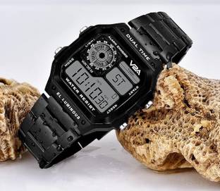 V2A Stainless Steel Unisex Digital Sports Watch Multifunction Digital Watch  - For Men