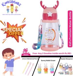 KInderkube Cute Cartoon Character Kids Water Bottle 600 ml Water Bottle