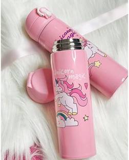 Barbarik Cute Pink Unicorn Stainless Steel Thermos Insulated Flask Kids Tumbler 500 ml Water Bottle