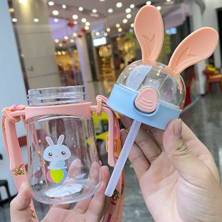 x pulse Rabbit Kids School water Bottle for girls and boys BPA free With Strap 350 ml Water Bottle