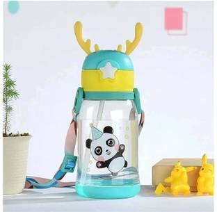 KOBBET Design Cartoon Sipper Water Bottle for School Sports Bottle for Kids 600 ml Water Bottle