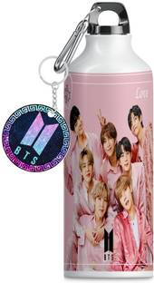 TrendoPrint BTS Keychain And Printed Sipper For School,Gym,Office & Gift For Loved Ones-SK22 600 ml Water Bottles