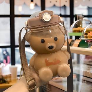 Virtuous Sipper Cute Teddy Bear Design Kids with Straw 1000 ml Water Bottle