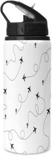TrendoPrint WB22 Printed Aluminium Sipper with Lid & Straw 750 ml Water Bottle