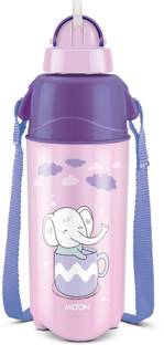 MILTON Kool Trendy 500 Plastic Insulated Water Bottle with Straw for Kids, Purple 490 ml Water Bottle