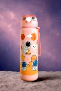 KSWE Kids Water Bottle for Girls Boys | Leakproof BPA Free Cartoon Bottle-Peach Pink 900 ml Water Bottle