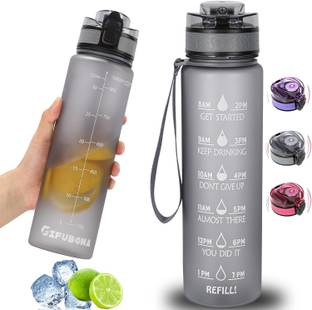 MINDKING Water Bottle with Time Markings 1 Liter Motivational Drink Bottle 1000 ml Water Bottle