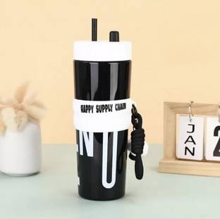 asharandco BPA-Free Plastic Bottle with Flip Top Lid Carry Strap Ideal for Office 950 ml