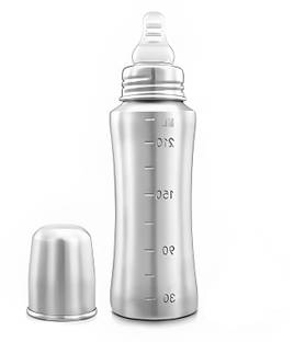 HM POINT 304 Stainless Steel Baby Feeding Bottle for (240 ML)(ML Marking)  - Stainless Steel