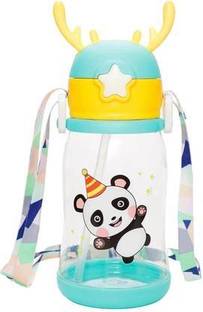 KOBBET Mix Cute Design Water Bottle with Sipper Anti-Leak Cartoon Water Bottle for Kids 500 ml Water Bottle