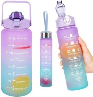 Sweep Set of 3 Motivational Water Bottle, Sipper Bottle 2 litre, 700ml, 280ml 2000 ml Water Bottles