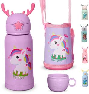 SHUANG YOU Stainless Steel Water Bottle for Kids Steel Sipper Bottle Water Bottle for Boys 500 ml Water Bottle
