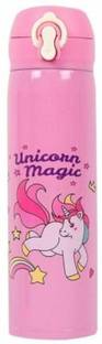 Sannu Pink Unicorn Stainless Steel Water Bottle for Kids/Adult (Pack of 1) 500 ml Water Bottle