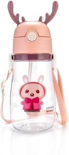 Jesal Rabbit Ear Kids School water Bottle for girls and boys BPA free With Strap 600 ml Water Bottle