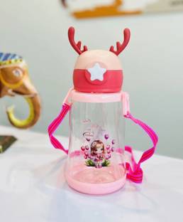 Extrawish Cute Deer Horn Design Sipper School Bottle For Kids With Strap 601 ml Water Bottle