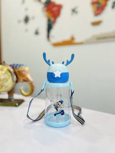 Extrawish Cute Deer Horn Design Sipper School Bottle For Kids With Strap 603 ml Water Bottle