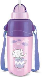 MILTON Kool Trendy 400 Plastic Insulated Water Bottle with Straw for Kids, Purple 400 ml Water Bottle