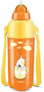 MILTON Kool Trendy 500 Plastic Insulated Water Bottle with Straw for Kids, ORANGE 490 ml Water Bottle