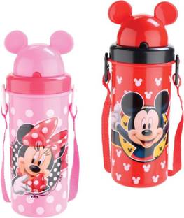 JEWEL Flipper ipper Bottle for school kids - Mickey & Minie Mouse Cartoon 500 ml Water Bottles